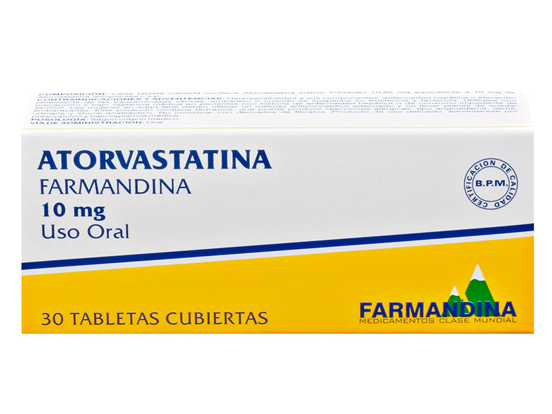 ATORVASTATINA TABLETAS 10 MG X 30